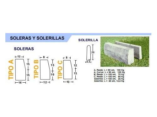Soleras A, B, C, Solerillas (Certificación MOP, Serviu)